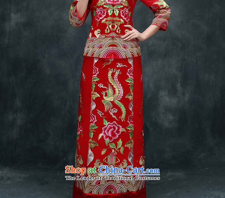 Red Dragon cheongsam dress bride wedding dresses use Fall/Winter Collections Of Chinese wedding gown of nostalgia for the Tang dynasty bows serving Bong-robe XL Photo, prices, brand platters! The elections are supplied in the national character of distribution, so action, buy now enjoy more preferential! As soon as possible.