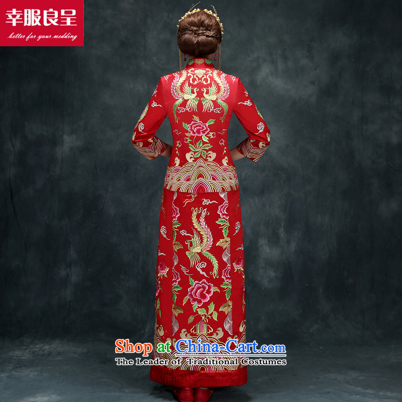 Red Dragon cheongsam dress bride wedding dresses use Fall/Winter Collections Of Chinese wedding gown of nostalgia for the Tang dynasty bows serving Bong-robe XL, honor services-leung , , , shopping on the Internet