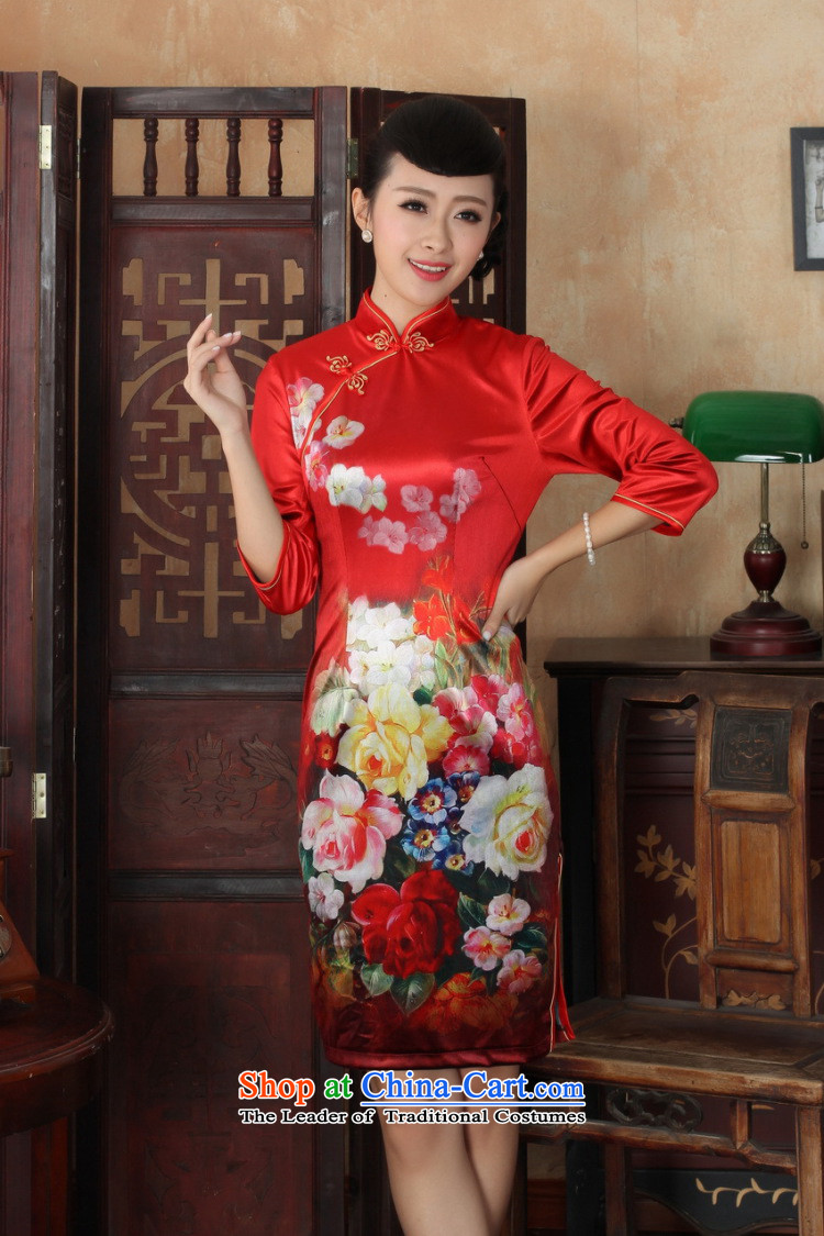 She was particularly international women's wedding dresses Tang Dynasty Chinese qipao Sau San skirt long skirt superior Stretch Wool cheongsam dress Kim 