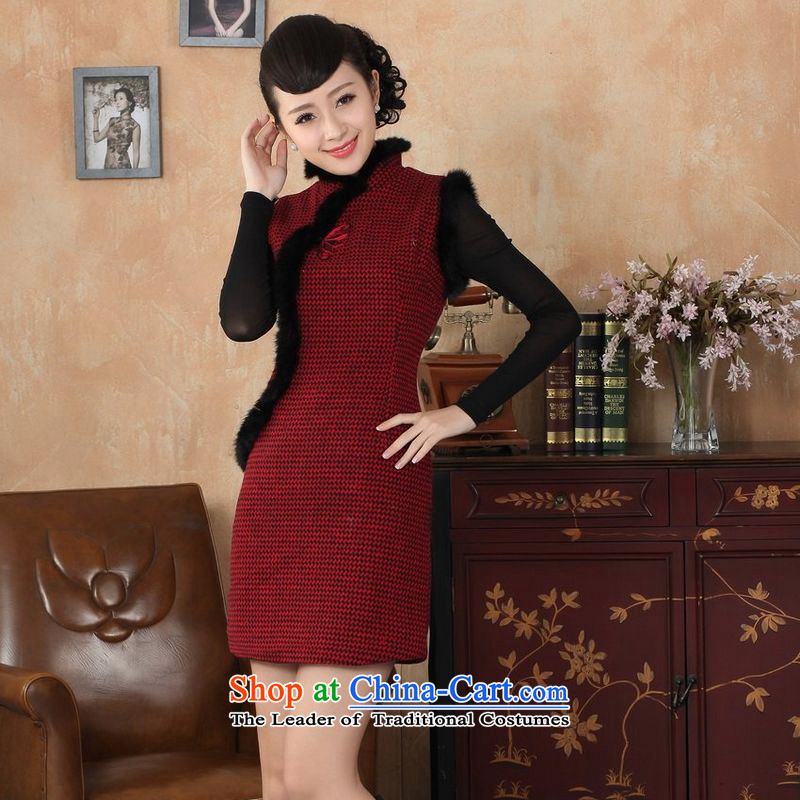 She was particularly international women's wedding dresses, Ms. Will Tang dynasty qipao Fall/Winter Collections of nostalgia for the improvement of the new grid wool rabbit hair? for red , L, especially her qipao and ornaments , , , shopping on the Intern