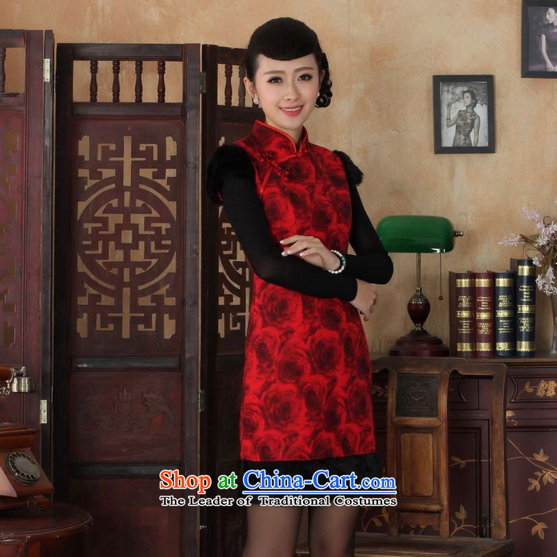 She was particularly Trim Sau San female wedding dresses qipao mother replacing Ms. Tang dynasty qipao improved winter cheongsam collar Foutune of dress dresses red 2XL, she was particularly international shopping on the Internet has been pressed.