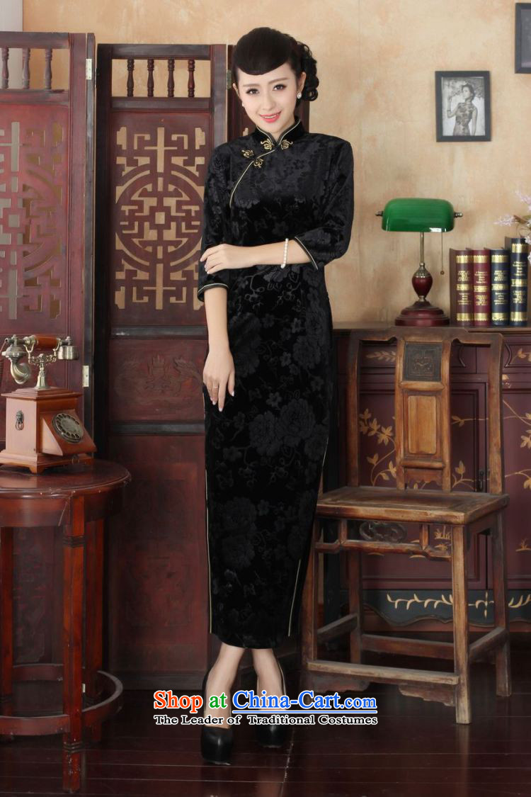 She was particularly International New Superior Stretch Wool long qipao Kim 7 cuff autumn and winter, dresses dresses wedding dress Ladies black L picture, prices, brand platters! The elections are supplied in the national character of distribution, so action, buy now enjoy more preferential! As soon as possible.