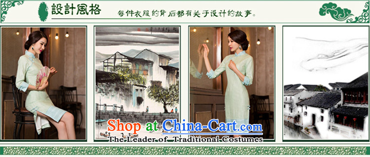 Print with jade 2015 qipao 歆 fall inside the ice in the long, Ms. Sadik cheongsam dress new retro improved cheongsam dress 7 Cuff M130077 POWDER BLUE XL Photo, prices, brand platters! The elections are supplied in the national character of distribution, so action, buy now enjoy more preferential! As soon as possible.