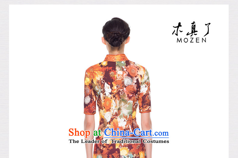 Wood, an improved cheongsam dress really new Fall 2015 installed in the stamp cuff Stylish retro daily mother qipao 0815 13 orange M picture, prices, brand platters! The elections are supplied in the national character of distribution, so action, buy now enjoy more preferential! As soon as possible.
