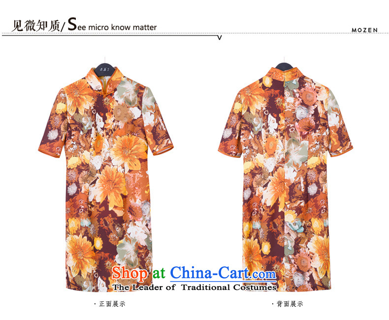 Wood, an improved cheongsam dress really new Fall 2015 installed in the stamp cuff Stylish retro daily mother qipao 0815 13 orange M picture, prices, brand platters! The elections are supplied in the national character of distribution, so action, buy now enjoy more preferential! As soon as possible.