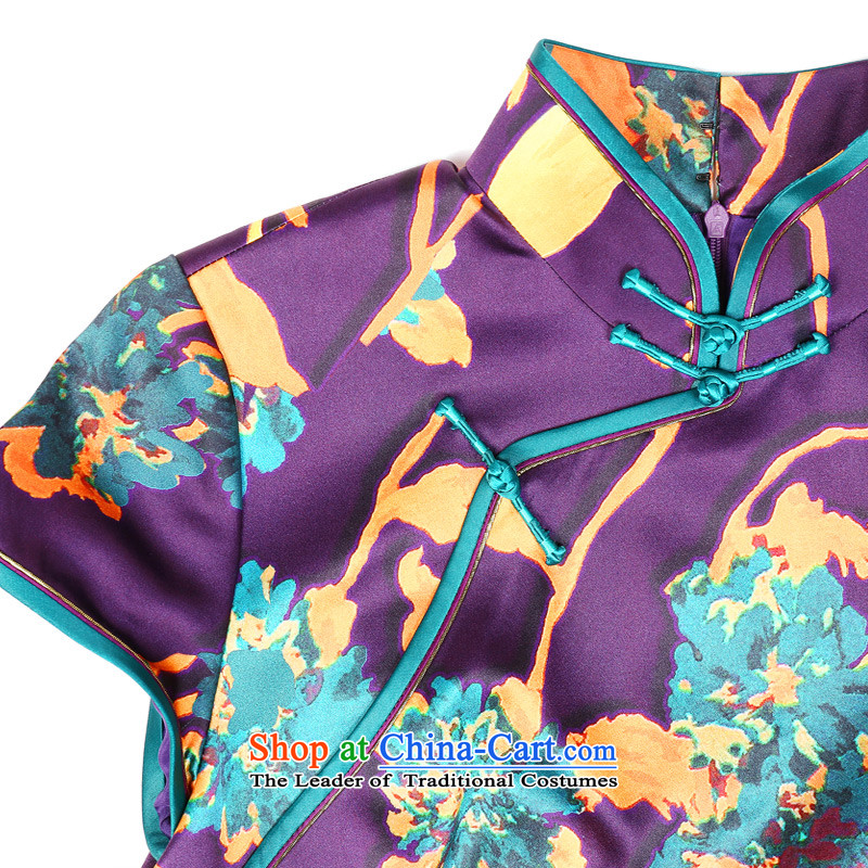The true of silk wood qipao 2015 new fall inside of ethnic improved cheongsam dress daily mother replacing 0827 banquet 16 purple , L, wooden really a , , , shopping on the Internet