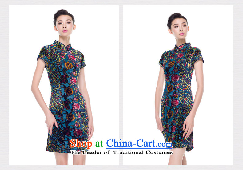 The improvement of qipao wood really fall 2015 new for women daily mother replacing cheongsam dress banquet 43111 10 deep blue XL Photo, prices, brand platters! The elections are supplied in the national character of distribution, so action, buy now enjoy more preferential! As soon as possible.