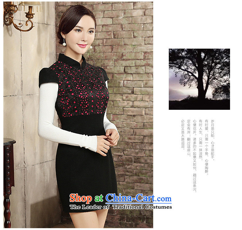 [Sau Kwun Tong] ying xiang 2015 autumn and winter new stylish retro wool is improved cheongsam dress QD5823 black and red XL Photo, prices, brand platters! The elections are supplied in the national character of distribution, so action, buy now enjoy more preferential! As soon as possible.