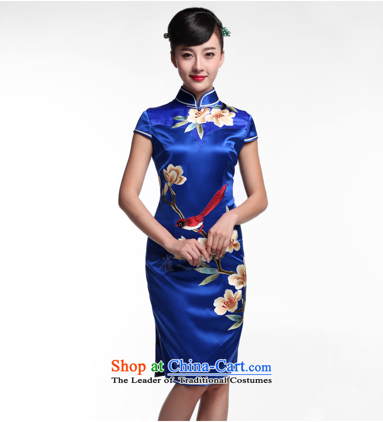 Love of birds touched on the new 2015 Autumn heavyweight silk embroidered short, push the manual retro cheongsam dress  QD944 figure M picture, prices, brand platters! The elections are supplied in the national character of distribution, so action, buy now enjoy more preferential! As soon as possible.
