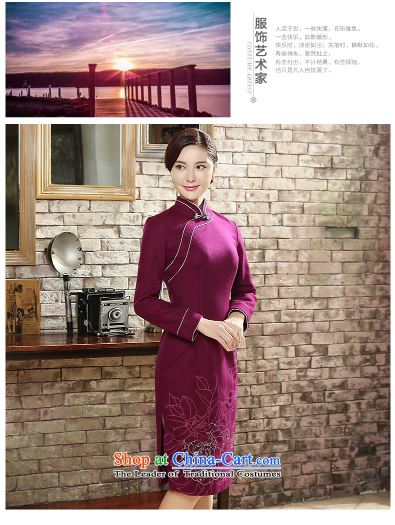 [Sau Kwun Tong] spent 2015 autumn and winter rain new) long improved long-sleeved wool cheongsam dress retro QC5819 PURPLE L picture, prices, brand platters! The elections are supplied in the national character of distribution, so action, buy now enjoy more preferential! As soon as possible.
