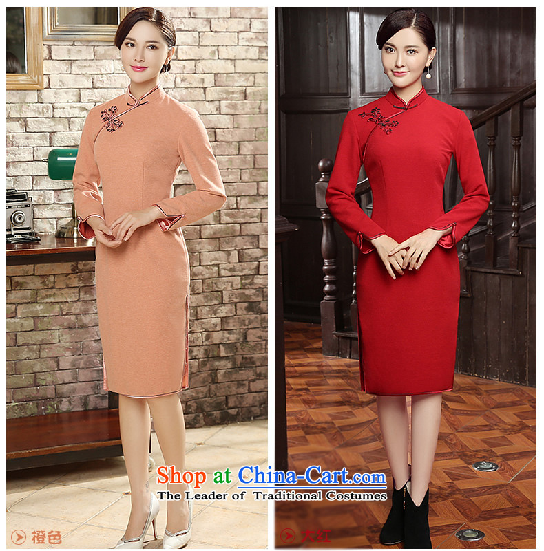 [Sau Kwun Tong] Chien-ying 2015 Fall/Winter Collections New Pure Color long-sleeved retro style, long skirt QC5817 QIPAO RED M picture, prices, brand platters! The elections are supplied in the national character of distribution, so action, buy now enjoy more preferential! As soon as possible.