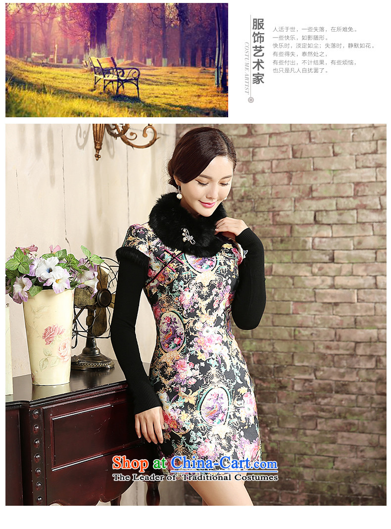 [Sau Kwun Tong] take collective 2015 autumn and winter new improved Stylish retro cotton wool collar qipao folder dresses QD5826 SUIT L picture, prices, brand platters! The elections are supplied in the national character of distribution, so action, buy now enjoy more preferential! As soon as possible.
