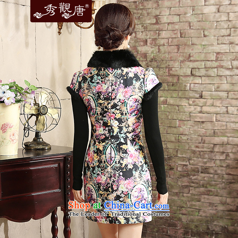 [Sau Kwun Tong] take collective 2015 autumn and winter new improved Stylish retro cotton wool collar qipao folder dresses QD5826 suit , L, Sau Kwun Tong shopping on the Internet has been pressed.