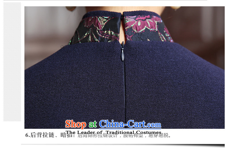 [Sau Kwun Tong Yue-hsiang] 2015 Autumn new of daily retro style qipao republic of korea improved long-sleeved QC5831 blue , prices, picture L brand platters! The elections are supplied in the national character of distribution, so action, buy now enjoy more preferential! As soon as possible.