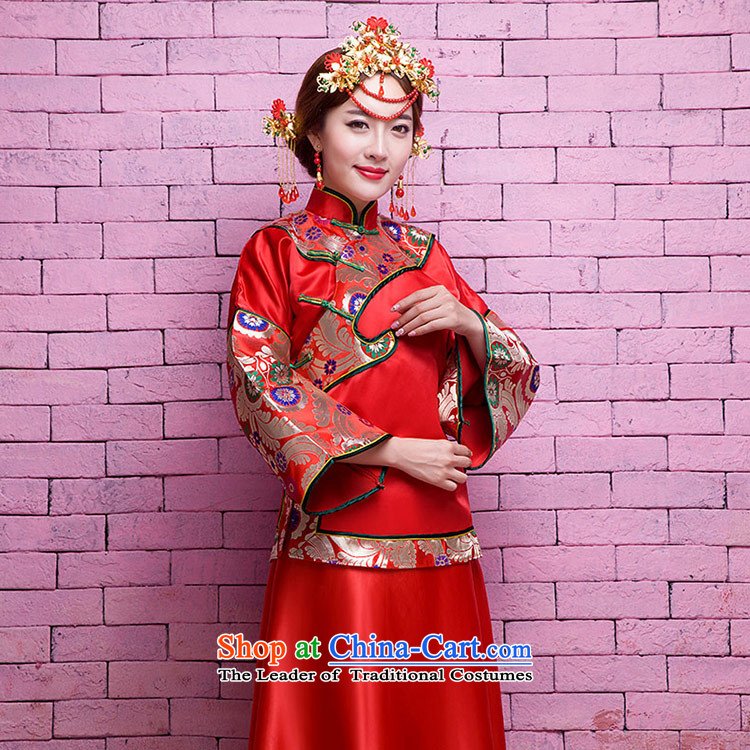 Love of the life of the new 2015 retro collar slotted detained Chinese long marriages bows qipao red ethnic-soo kimono made wedding gown red message size picture concept designed, prices, brand platters! The elections are supplied in the national character of distribution, so action, buy now enjoy more preferential! As soon as possible.