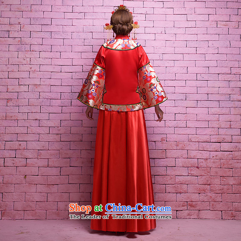 Love of the life of the new 2015 retro collar slotted detained Chinese long marriages bows qipao red ethnic-soo kimono made wedding gown red message size that the concept of special love of the overcharged shopping on the Internet has been pressed.