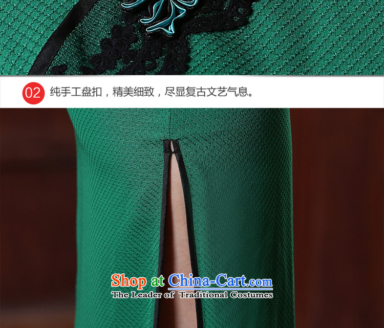 Retro-day cheongsam dress stylish Sau San improved long skirt Fall/Winter Collections 2015 new large green L picture, prices, brand platters! The elections are supplied in the national character of distribution, so action, buy now enjoy more preferential! As soon as possible.