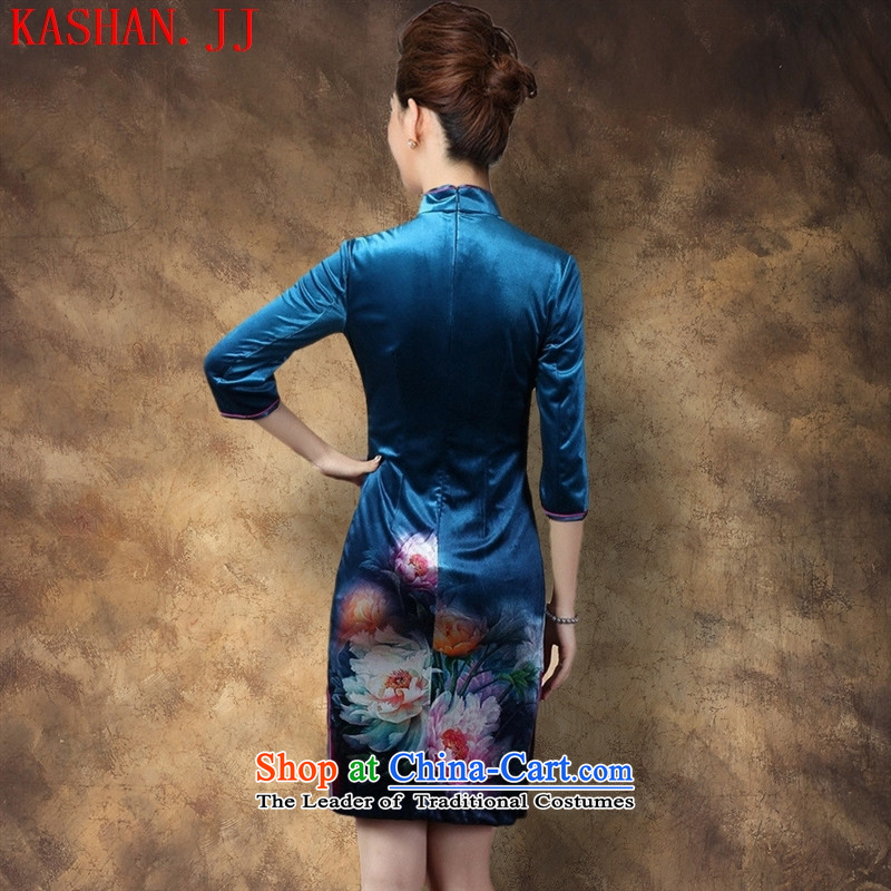 Mano-hwan's 2015 Summer stylish cheongsam dress silk dresses scouring pads short-sleeved mother cheongsam wedding dress red XL, Susan Sarandon KASHAN.JJ BANDYING (Card) , , , shopping on the Internet