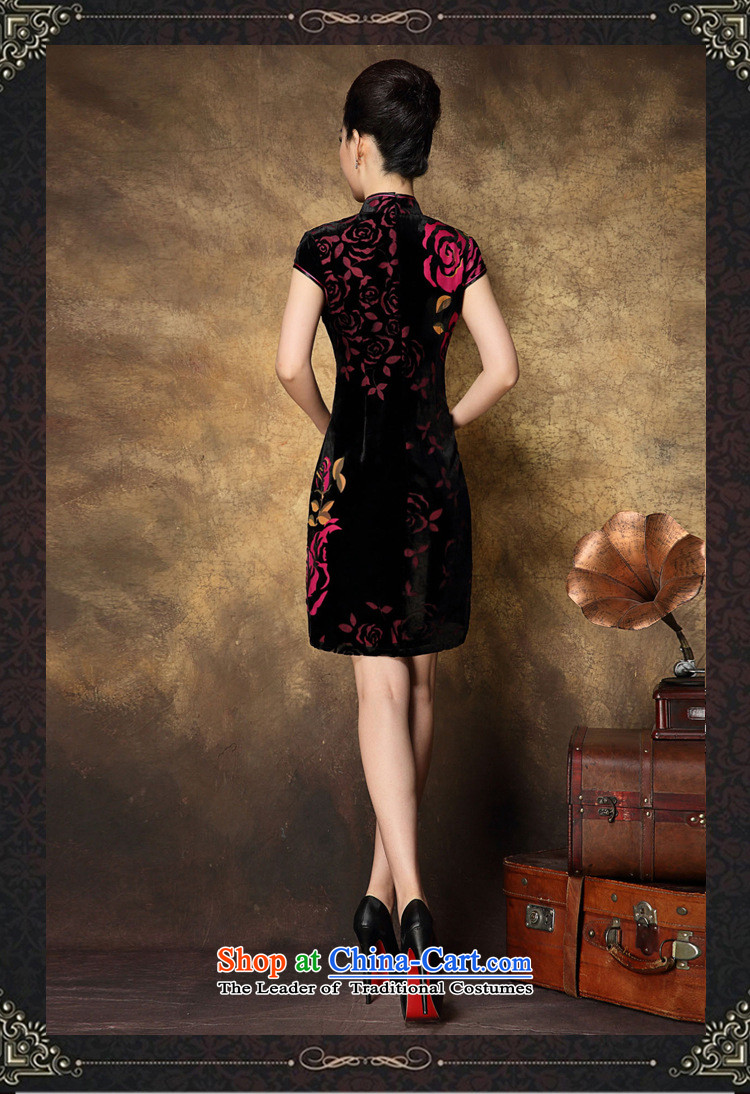 Mano-hwan's Summer 2015 New Silk Velvet cheongsam dress cheongsam red roses L picture, prices, brand platters! The elections are supplied in the national character of distribution, so action, buy now enjoy more preferential! As soon as possible.