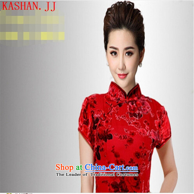 Mano-hwan's 2015 Spring/Summer cheongsam dress retro style qipao ethnic daily improved short skirts picture color of Qipao XXXXL, Card (KASHAN.JJ bandying Susan Sarandon) , , , shopping on the Internet