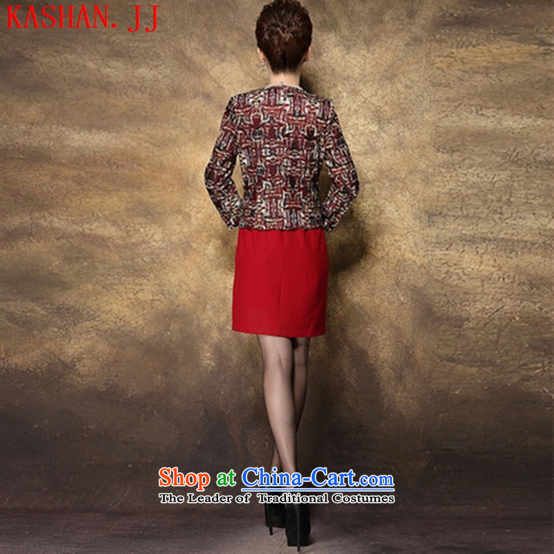Mano-hwan's 2015 autumn and winter new women's temperament Sau San lace jacquard large two-piece dresses flower Yi Red Dress 3XL(180 100A), Card (KASHAN.JJ bandying Susan Sarandon) , , , shopping on the Internet