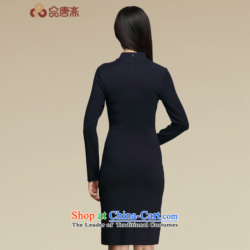 No. of Ramadan cheongsam dress Tang 2015 new autumn and winter long-sleeved fashion, improvement of Qipao Sau San short skirt the deep blue of the Tang Ramadan , , , XL, online shopping