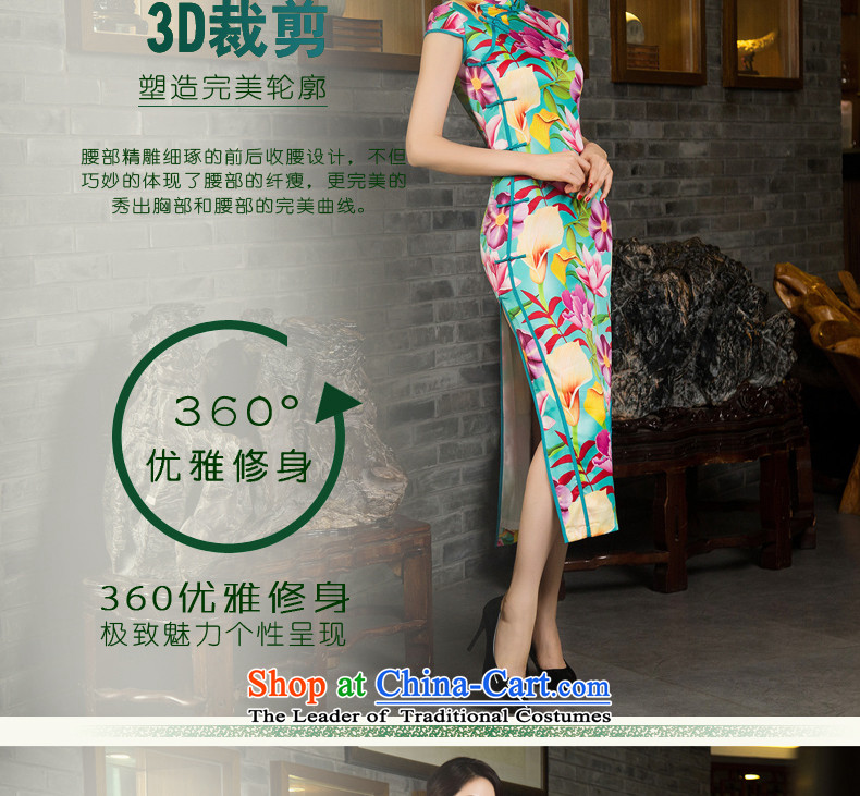 2015 Summer skirt qipao improved heavyweight Silk Dresses Stylish retro graphics thin Sau San female qipao and sexy retro ：fuguihua XL Photo, prices, brand platters! The elections are supplied in the national character of distribution, so action, buy now enjoy more preferential! As soon as possible.