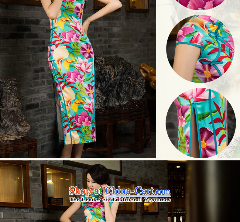 2015 Summer skirt qipao improved heavyweight Silk Dresses Stylish retro graphics thin Sau San female qipao and sexy retro ：fuguihua XL Photo, prices, brand platters! The elections are supplied in the national character of distribution, so action, buy now enjoy more preferential! As soon as possible.
