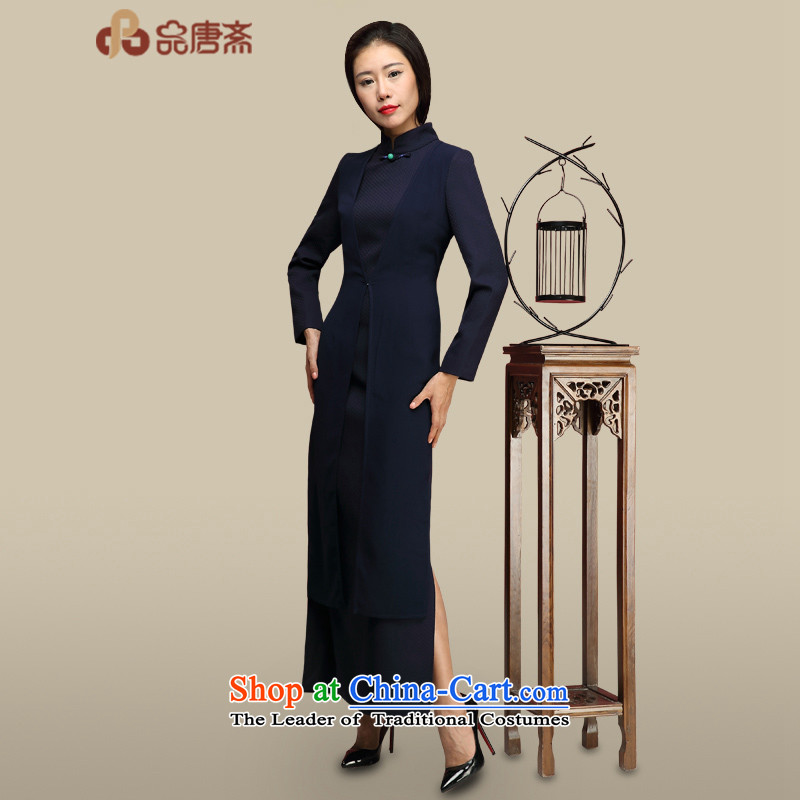 No. Tang Ramadan cheongsam dress 2015 autumn and winter new women's day-to-day long-sleeved retro style Tang dynasty cheongsam dress improved dark blue , L, No. Tang Ramadan , , , shopping on the Internet