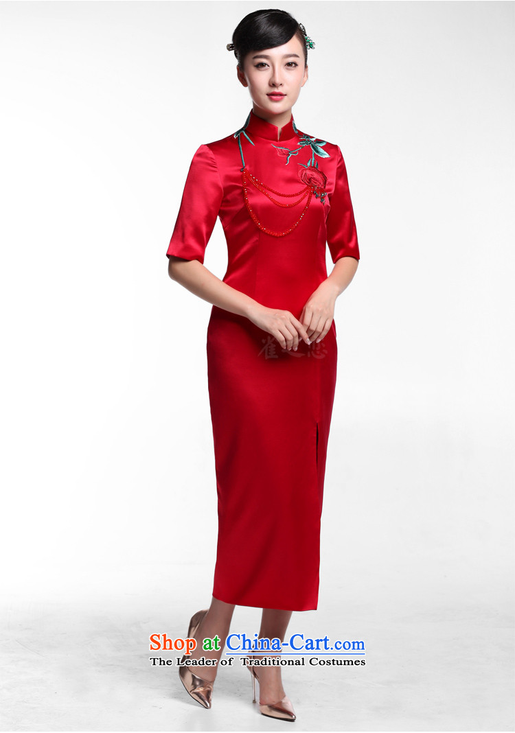 Love of birds deep improved chinese red color marriages bows with silk embroidered dress qipao QD912 Sau San figure XL Photo, prices, brand platters! The elections are supplied in the national character of distribution, so action, buy now enjoy more preferential! As soon as possible.