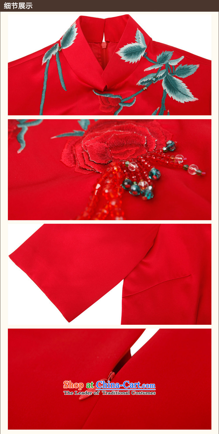 Love of birds deep improved chinese red color marriages bows with silk embroidered dress qipao QD912 Sau San figure XL Photo, prices, brand platters! The elections are supplied in the national character of distribution, so action, buy now enjoy more preferential! As soon as possible.