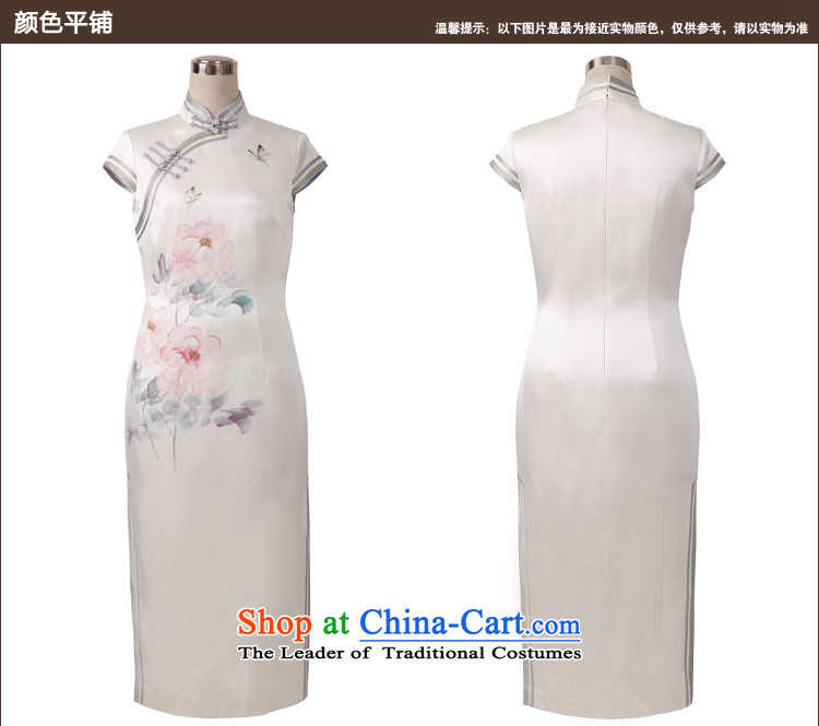 Love birds Che-ying autumn 2015 new traditional hand-painted retro improved long heavyweight Silk Cheongsam QD801 White XL Photo, prices, brand platters! The elections are supplied in the national character of distribution, so action, buy now enjoy more preferential! As soon as possible.