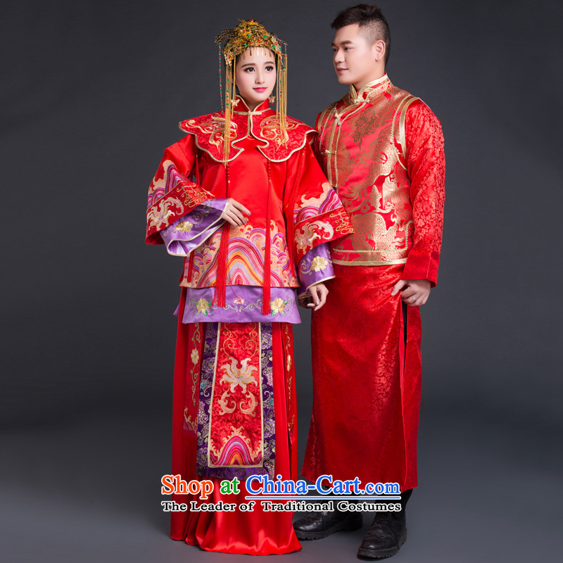 Chinese New Year 2015 classic ethnic wedding dresses Sau Wo Service services to the Dragon Chinese use bows married long-sleeved gown autumn red XL, China Ethnic Classic (HUAZUJINGDIAN) , , , shopping on the Internet