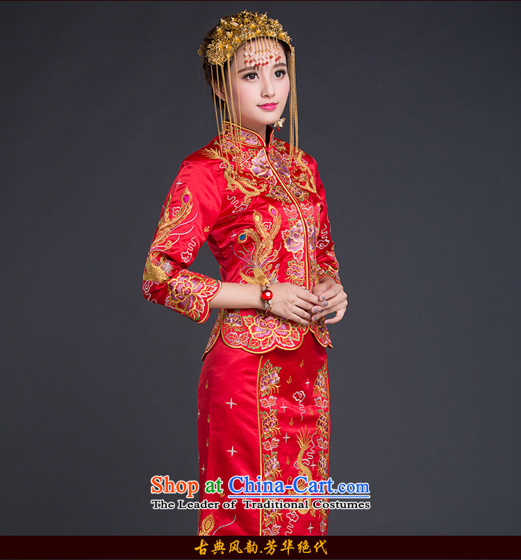 Chinese Ethnic Groups Show Services Chinese classic bridal dresses red Chinese Antique bows to the autumn and winter wedding dresses and Phoenix use autumn red L picture, prices, brand platters! The elections are supplied in the national character of distribution, so action, buy now enjoy more preferential! As soon as possible.