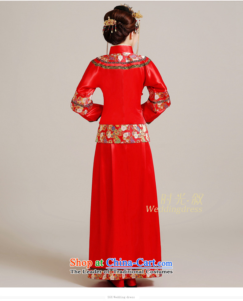 Time Syrian Chinese style wedding-soo wedding gown Wo Service Bridal pregnant women married to large red long-sleeved gown dragon costume qipao bows use RED M picture, prices, brand platters! The elections are supplied in the national character of distribution, so action, buy now enjoy more preferential! As soon as possible.