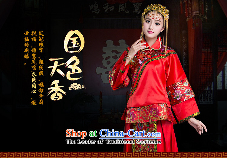 Chinese ethnic groups show services brides classic Chinese wedding dress marriage bows service wedding dress retro-soo and red autumn qipao XL Photo, prices, brand platters! The elections are supplied in the national character of distribution, so action, buy now enjoy more preferential! As soon as possible.