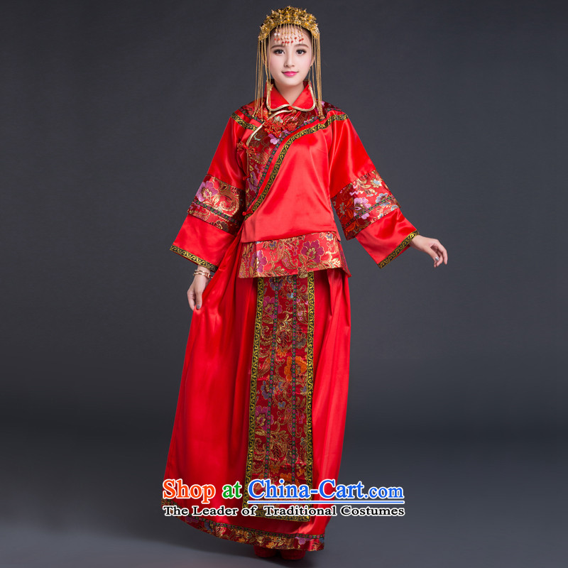 Chinese ethnic groups show services brides classic Chinese wedding dress marriage bows service wedding dress retro-soo and red autumn qipao XL, China Ethnic Classic (HUAZUJINGDIAN) , , , shopping on the Internet