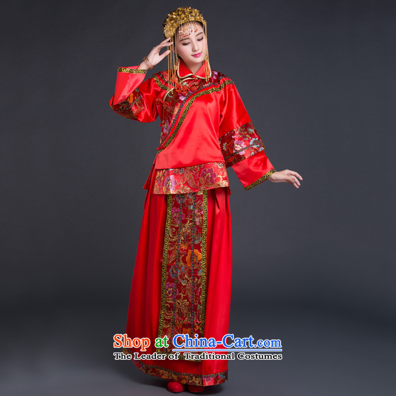 Chinese ethnic groups show services brides classic Chinese wedding dress marriage bows service wedding dress retro-soo and red autumn qipao XL, China Ethnic Classic (HUAZUJINGDIAN) , , , shopping on the Internet
