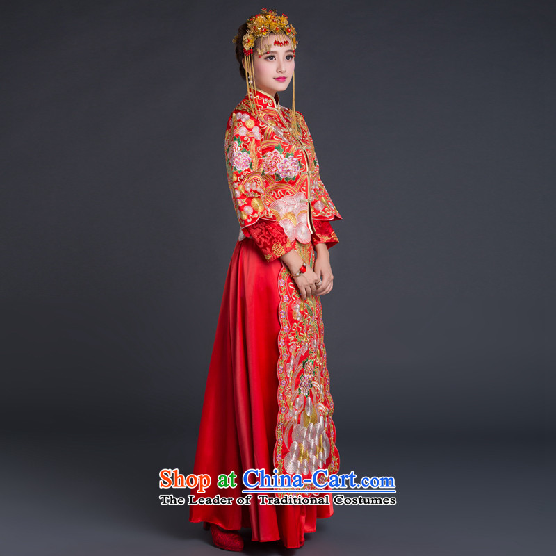 Chinese New Year 2015 classic-soo Wo Service married women dress wedding dress cheongsam dress Chinese style wedding retro red XL, China Ethnic Classic (HUAZUJINGDIAN) , , , shopping on the Internet
