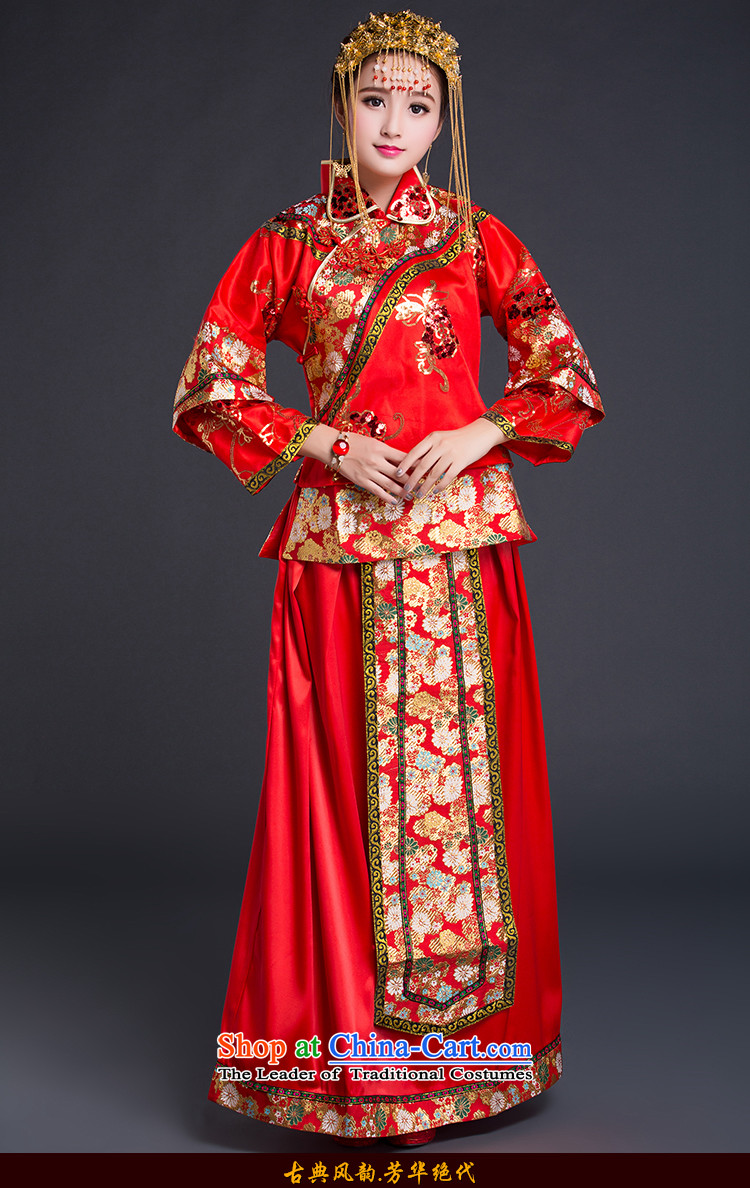 Chinese New Year 2015 classic-soo Wo Service Bridal wedding dresses Chinese wedding services wedding gown toasting champagne red cheongsam red L picture, prices, brand platters! The elections are supplied in the national character of distribution, so action, buy now enjoy more preferential! As soon as possible.