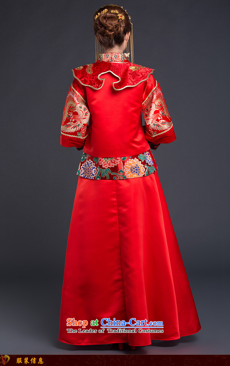 Chinese ethnic groups show services classic Chinese dragon costume wedding dress use bows clothing brides fall and winter long-sleeved wedding gown red L picture, prices, brand platters! The elections are supplied in the national character of distribution, so action, buy now enjoy more preferential! As soon as possible.