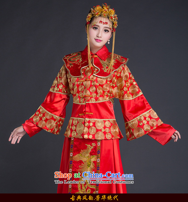 Chinese Classic New-soo-wo service bridal dresses marriage bows serving Chinese boxed longfeng wedding gown autumn long-sleeved qipao RED M pictures, prices, brand platters! The elections are supplied in the national character of distribution, so action, buy now enjoy more preferential! As soon as possible.
