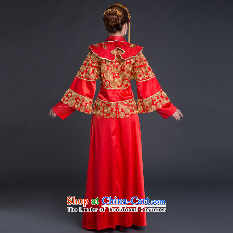 Chinese Classic New-soo-wo service bridal dresses marriage bows serving Chinese boxed longfeng wedding gown autumn long-sleeved red M, China Ethnic Qipao (HUAZUJINGDIAN Classic) , , , shopping on the Internet