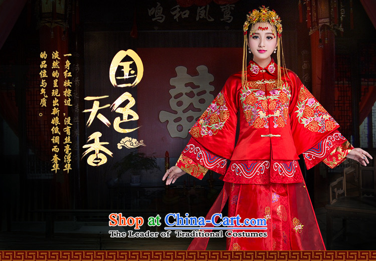 Chinese New Year 2015-Classic Wedding dress bride CHINESE CHEONGSAM red bows to the marriage of autumn and winter female red S picture, prices, brand platters! The elections are supplied in the national character of distribution, so action, buy now enjoy more preferential! As soon as possible.