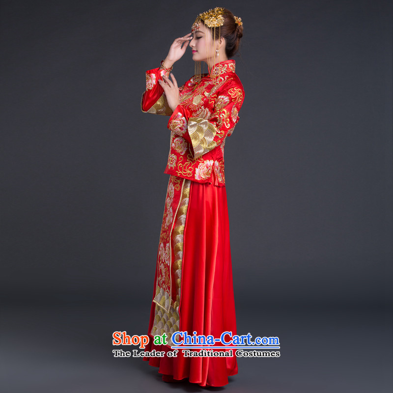 China Ethnic Classic Cherrie Ying Sau Wo Service Ancient Chinese wedding dresses bows Service Bridal Wedding Gown In Tang dynasty China S red retro-Classic (HUAZUJINGDIAN) , , , shopping on the Internet