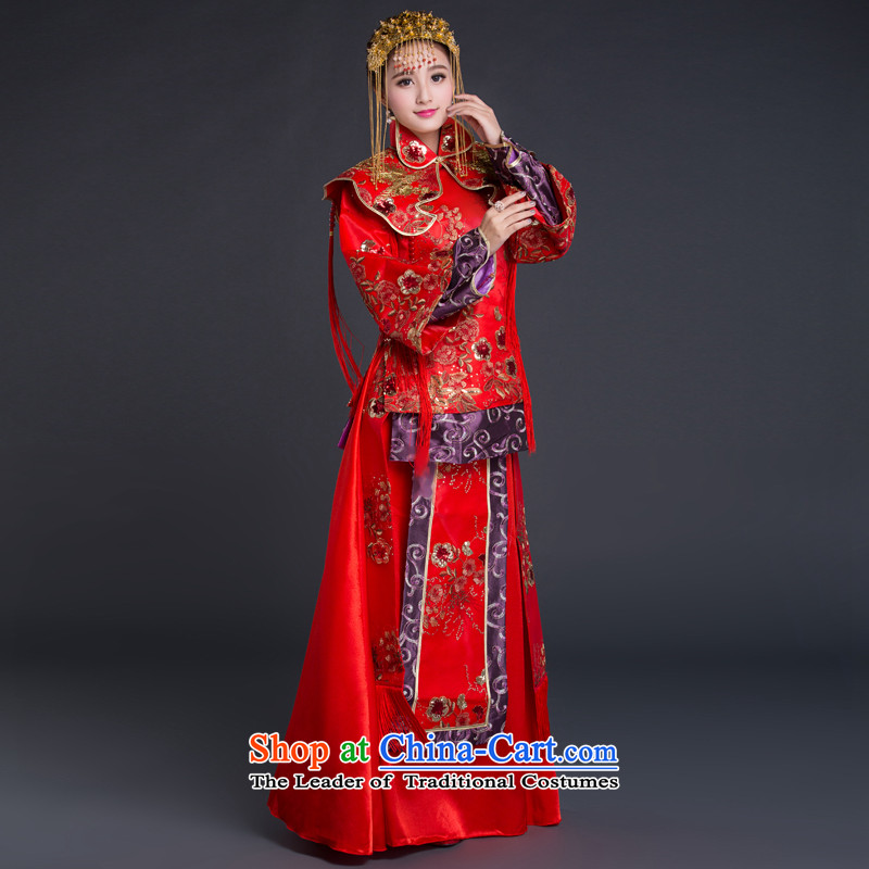 2015 New Chinese style wedding bride-soo wo service use pregnant women video thin dragon larger bows to marry qipao autumn red XL, China Ethnic Classic (HUAZUJINGDIAN) , , , shopping on the Internet