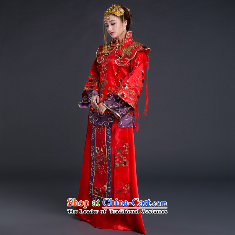 2015 New Chinese style wedding bride-soo wo service use pregnant women video thin dragon larger bows to marry qipao autumn red XL, China Ethnic Classic (HUAZUJINGDIAN) , , , shopping on the Internet