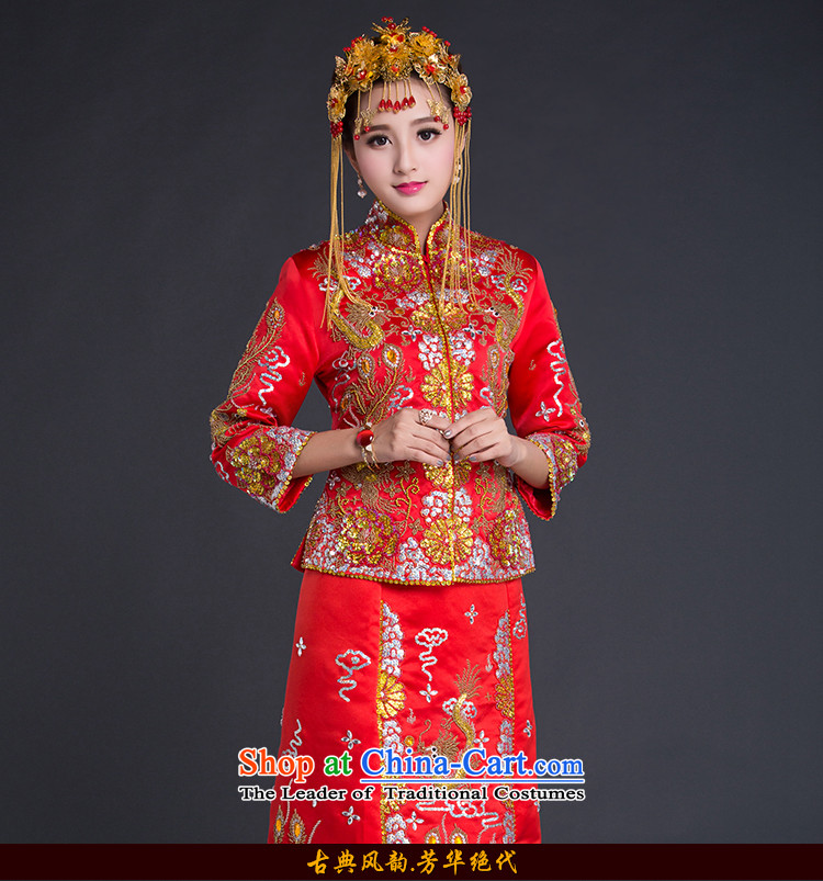 China Ethnic Chinese classic retro married women dress-hi-soo wo service Tang dynasty qipao bows services wedding gown autumn and winter red L picture, prices, brand platters! The elections are supplied in the national character of distribution, so action, buy now enjoy more preferential! As soon as possible.