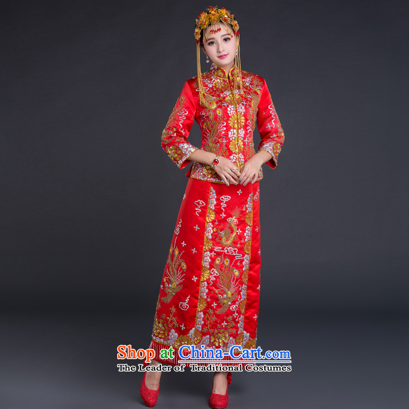 China Ethnic Chinese classic retro married women dress-hi-soo wo service Tang dynasty qipao bows services wedding gown autumn and winter red , L, China Ethnic Classic (HUAZUJINGDIAN) , , , shopping on the Internet