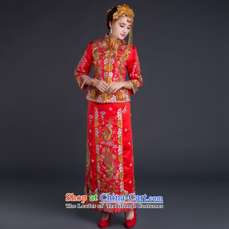 China Ethnic Chinese classic retro married women dress-hi-soo wo service Tang dynasty qipao bows services wedding gown autumn and winter red , L, China Ethnic Classic (HUAZUJINGDIAN) , , , shopping on the Internet